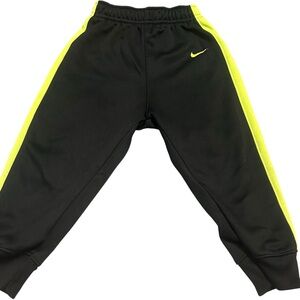 Nike Dri-FIT‎ Track Pants Black Neon Green Athletic Jogger Toddler 24M